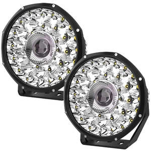 Phare universel blanc de 9 pouces <span class=keywords><strong>12V</strong></span> IP68 étanche <span class=keywords><strong>LED</strong></span> Spot laser antibrouillard/lumière de conduite pour voiture hors route 4X4 véhicule camion - Product Image 1