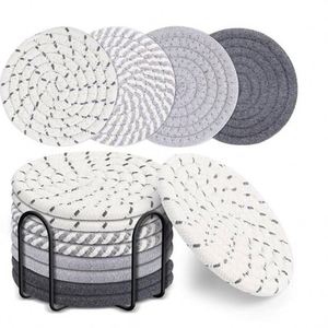 Handmade Kitchen <b>Table</b> Mat Cross-Border Cotton Rope <b>Placemat</b> with Fabric Heat Insulation <b>for</b> Bowl Pot Plate & Tray - Product Image 2