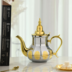 Teiera in Metallo per Ristoranti <span class=keywords><strong>Arabi</strong></span> e Campeggio, Capacità 700ml, Design Retrò di Lusso, Stile Marocchino Classico Rinforzato - Product Image 2