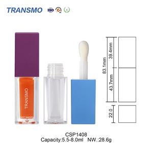 Flacon de gloss à lèvres carré AS 5,5-8,0 ml Contenant transparent recyclable pour rouge à lèvres Huile à lèvres Tube - Product Image 2