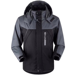 Abrigo de trabajo de talla grande para <span class=keywords><strong>hombre</strong></span>, chaqueta cálida resistente al viento para exteriores <span class=keywords><strong>con</strong></span> <span class=keywords><strong>forro</strong></span> <span class=keywords><strong>polar</strong></span> grueso a prueba de frío - Product Image 2