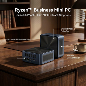 Mini PC Personalizable con CPU R7-8745HS de 8 Núcleos, 16 Hilos, Salida 2*HD 4K 60Hz, SSD M.2 2280, Alto Rendimiento para Negocios y Oficina, ZHR AMD - Product Image 4