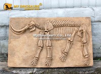 Décoration murale en panneau de fibres de verre (FRP) sur le thème de l'ère glaciaire, représentant un mamouth fossile préhistorique, de la marque MY Dino.