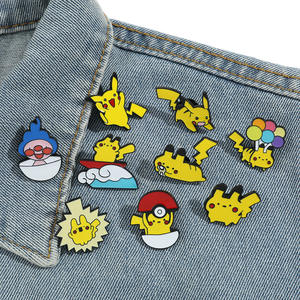 Cartone animato creativo Pikachu inciso spilla di moda sportiva divertente Pokémond distintivo in metallo Pin stampa personalizzata in ferro placcato ottone smalto - Product Image 3