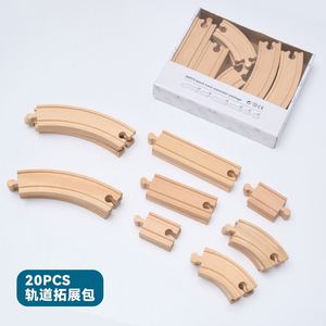 Unisex Montessori Khối Lắp Ráp Bằng Gỗ Đường Sắt Hệ Thống Dấu Hiệu Giao Thông Đồ Chơi Khắc Train Theo Dõi PC Chất Liệu Train <span class=keywords><strong>Set</strong></span> Trẻ Em - Product Image 4