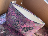Festival des Achats : Grande Vente – Petite Trousse de Maquillage en Tissu Jacquard Brodé Personnalisé avec Fermeture Éclair, Motif Nœud Floral Violet