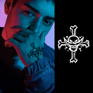 Barbe Blanche Pirates Personnalisé Étanche Tatouage Temporaire Autocollant Corps À Base <span class=keywords><strong>De</strong></span> Plantes Personnalisé Noir Tatouage Temporaire Autocollant - Product Image 1