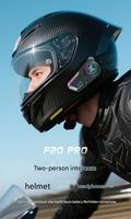 Casque de moto avec interphone longue portée F20 Pro 1200m, écouteurs sans fil, appareil audio