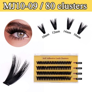 Extensión de pestañas autoadhesiva prepegada hecha a mano 12mm-16mm Prensa esponjosa en pestañas 48 racimos Pestañas postizas segmentadas naturales - Product Image 5