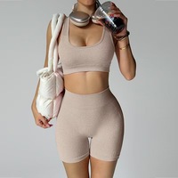 AppConfig KB Ensemble 2 pièces écologique, respirant, extensible dans quatre directions, anti-transpiration, séchage rapide, short taille haute avec logo sur le devant