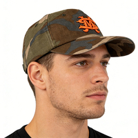 Gorras de Béisbol al por Mayor con Bordado 3D, Diseño de Camuflaje Vintage, Visera Curva y Tela Twill Lavada