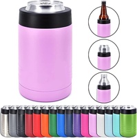 Refroidisseur de canettes en acier inoxydable à double paroi Rose Ice Can, garde les boissons froides pendant des heures, refroidisseur de canettes polyvalent
