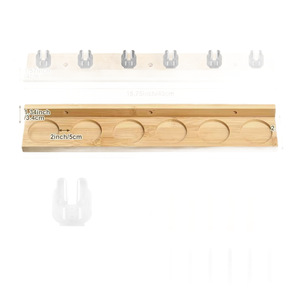 Support mural réglable pour cannes à pêche en bois massif, étagère de rangement et de présentation pour usage domestique - Product Image 5