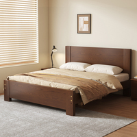 Lit en bois massif de style japonais pour petit appartement, moderne et minimaliste, écologique, style cabane en bois, tailles lit simple/double, Chine