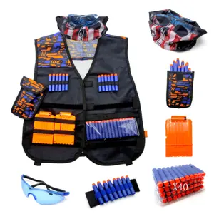 2021 Adjustable Elite Kids Children Tactical Vest Kit for Nerf Series Equipped Soft Bullet Toy Game Vest for Kids Girls Boys