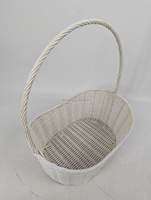 Panier en rotin PE fabriqué en usine, 35x25xH38cm, avec panier en fer et poignée, panier cadeau en forme de bateau pour rangement, taille unique