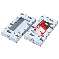Boîtes de sous-vêtements de chaussettes pliantes en carton avec fenêtre en PVC pour chaussette de sous-vêtements petite boîte d'emballage cadeau