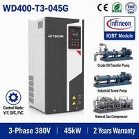 HYTECON Mega-Engineering Hub 60HP 45kW VFD 380V Variateur de fréquence 3 phases pour transformation énergétique industrielle, entraînement AC vectoriel sans capteur