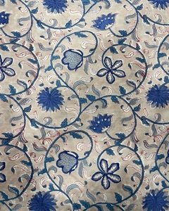 100% Pure Cotton Natural Indian Handmade Hand <b>Block</b> <b>Printed</b> Eco-Friendly Lightweight 110 GSM Fabric for Dress Making and Bags - Product Image 2