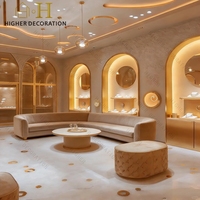 Vitrine de présentation de bijoux élégante haut de gamme pour boutique de bijouterie