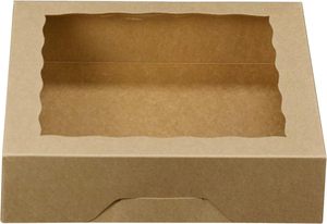 Cajas de Panaderí<span class=keywords><strong>a</strong></span> de Cartón Kraft Marrón, Cajas Grandes para <span class=keywords><strong>Tartas</strong></span> con Ventana de PVC, Caja Desechable Natural para Galletas, Chocolate, Fresas, Pasteles de Boda - Product Image 2