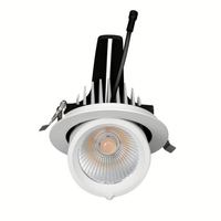 Plafonnier encastré en aluminium SMART CRI90 (max97) avec cardan, IP44, LED COB 15W, angle de faisceau 60/90°, dimmable, UGR10-19, garantie 5 ans, 4100K