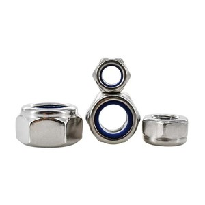 Écrou hexagonal autobloquant en acier inoxydable 304 avec insert en nylon, filetage fin, filetage inversé, norme DIN, finition de surface TSHS, capuchon à vis - Product Image 3