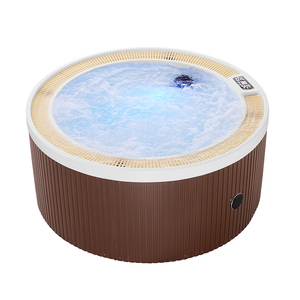 Bañera de Hidromasaje Redonda de Acrílico para Exteriores, Jacuzzi Circular, Jacuzzi de Relajación para 4 Personas, Dimensiones - Product Image 5