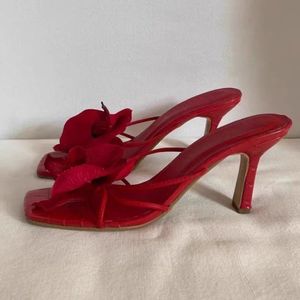 Elegantes Sandalias de Tacón de Aguja con Flores de Orquídea Artificiales, Punta Cuadrada y Tira Delgada para Mujer - Product Image 3