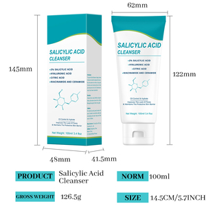 Limpiador facial antigrasoso y antiespinillas de ácido salicílico, limpiador facial espumoso de niacinamida de limpieza suave e iluminador - Product Image 6