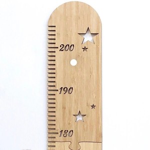 Règle de hauteur en <span class=keywords><strong>bois</strong></span> de haute qualité pour enfants, règle de hauteur de croissance en <span class=keywords><strong>bois</strong></span> à motif d'étoile pour enfants - Product Image 3