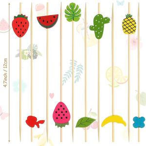 Brocheta desechable de bambú para decoración de fiestas, pinchos de frutas y palos de bambú para <span class=keywords><strong>SAIE</strong></span> - Product Image 2