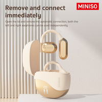 Écouteurs sans fil Miniso X38 TWS, Bluetooth 5.4, design haute définition, affichage numérique, faible latence, réduction de bruit
