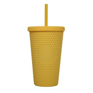 Sinh thái thân thiện sản phẩm 2024 16oz màu xách tay đôi tường nhựa Tumblers với ống hút - Product Image 3