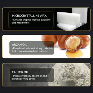 Nhà sản xuất đạt chứng nhận EU và Mỹ, thương hiệu của bạn, sáp tạo kiểu tóc nam lì, nhãn hiệu riêng tùy chỉnh, kiểu tóc tự nhiên, dễ sử dụng - Product Image 5