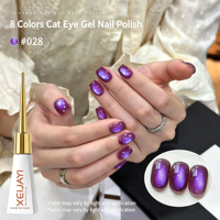 Vernis à ongles en gel UV XEIJAYI, fournitures pour ongles, peinture pour ongles, 8 couleurs violettes, usage en salon, norme européenne, sans TPO ni HEMA, OEM ODM, vente en gros