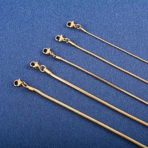 <span class=keywords><strong>Collana</strong></span> <span class=keywords><strong>Lunga</strong></span> a Catena Quadrata in Acciaio Inox, Larghezza 0.9/1.2/1.5/2.0/2.4mm, per Uomo e Donna, Colore <span class=keywords><strong>Oro</strong></span>/Argento - Product Image 2