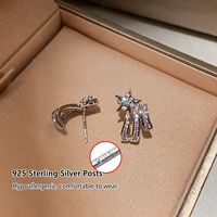 Boucles d'oreilles pendantes en cristal étoilé pour femmes, longues, à triple barre, bijoux scintillants, collection de mode en gros