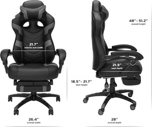Siège de jeu à vibration True Haptic Feedback Esports avec cadre robuste pivotant à 360 ° pour joueurs PS5/PC - Product Image 2