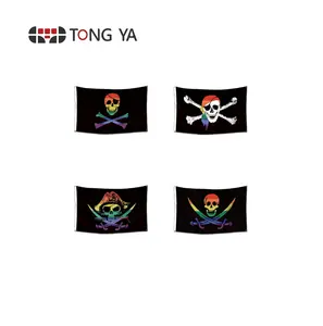 Lgbt Rainbow Piraat Jolly Roger Vlaggen 3X5 Outdoor Personaliseren Tuin Decoratie Vlag Mooi En Duurzaam Polyester Banner