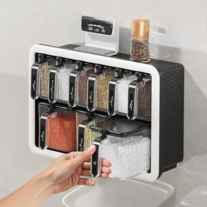 Caja de Especias de Plástico para Montar en la Pared, Recipientes Sellados para Especias, Sal y Condimentos - Product Image 4