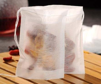 Sacs à thé en papier de fibre de maïs PLA compostable, design moderne, blanc, 20-30g, en rouleau, en stock
