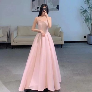 Pink A-Line Bridesmaid Dress Sweetheart Neckline Tulle One-Piece For Wedding Party Bridal Events - Product Image 4