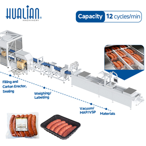 Ligne de thermoformage et d'emballage <span class=keywords><strong>sous</strong></span> <span class=keywords><strong>vide</strong></span> continue entièrement automatique HVR-420A HUALIAN pour fromages, saucisses et produits carnés - Product Image 4