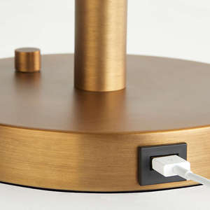 Lampe de table en laiton, style industriel moderne et luxueux, pour bureau ou chevet, abat-jour en métal, LED E27, vente en gros d'usine, lampe de table transfrontalière Zain - Product Image 3