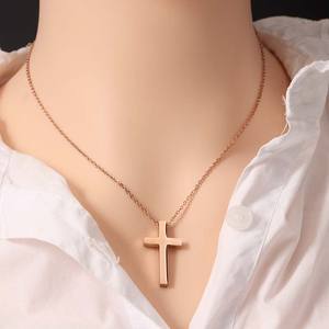 Nuovo arrivo collana croce in acciaio inox elegante gesus religioso uomini donne collana pendente - Product Image 3