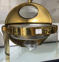 Chauffe-Plat Professionnel en Acier Inoxydable et Verre 6L pour Hôtels et Restaurants, avec Couvercle Roulant et Grande Fenêtre de Visualisation, Alimenté à l'Alcool