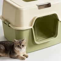 Bac à litière pour chat entièrement fermé avec couvercle rabattable, grande toilette pour chat à capot anti-éclaboussures, support OEM, vente en gros