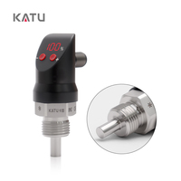 Sensor de Flujo de Agua Compacto KATU FS220, Sonda de Acero Inoxidable 304, Conector M12, 12-30V DC