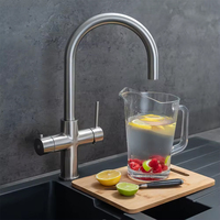Iwater Torneira keran wastafel dapur Putar, 5 In 1 untuk wastafel hitam yang dapat diputar, keran wastafel dapur, Mixer Mixer, keran air panas dan dingin